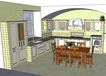 Una cucina in muratura